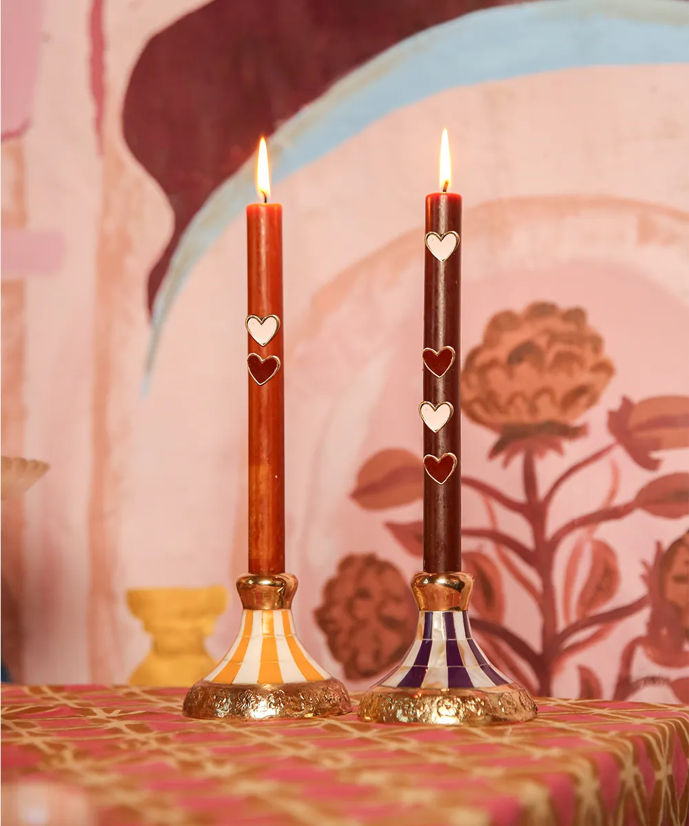 Doing Goods Pyar Herz Kerzenstecker 2er-Set Geschenkbox