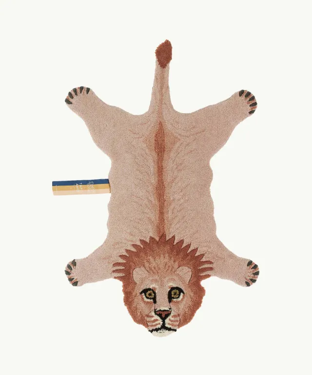 Doing Goods Pinky Lion Small Kinderteppich Wolle Handgetuftet