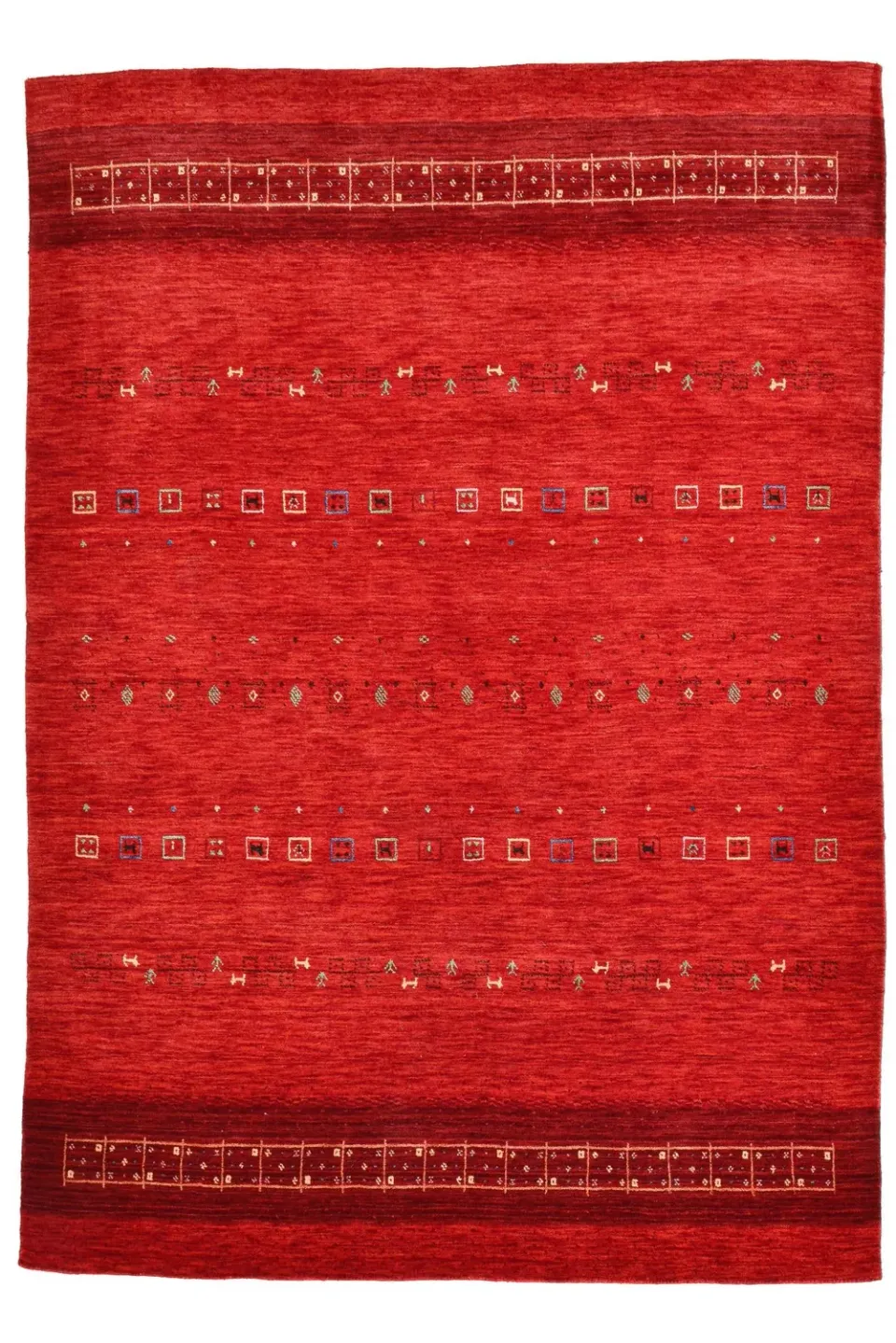 THEKO Lori Dream Gold Teppich 90x160 cm Rot Schurwolle