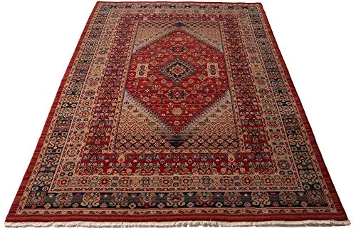 THEKO Saharna Wollteppich 60x90cm Rot Neuseeland-Wolle