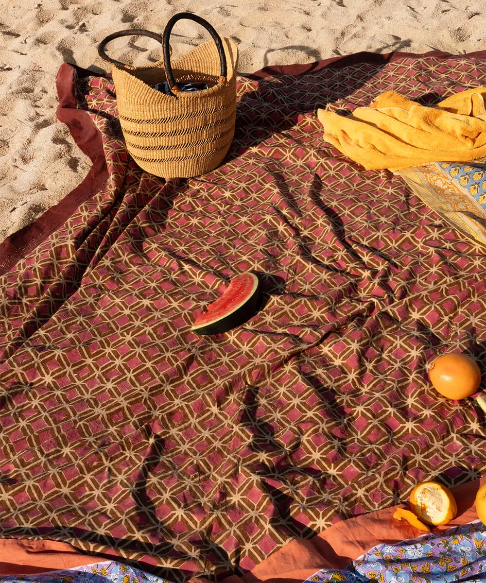 Doing Goods Simple Helena Plaid Baumwolle Bordeaux mit Tasche