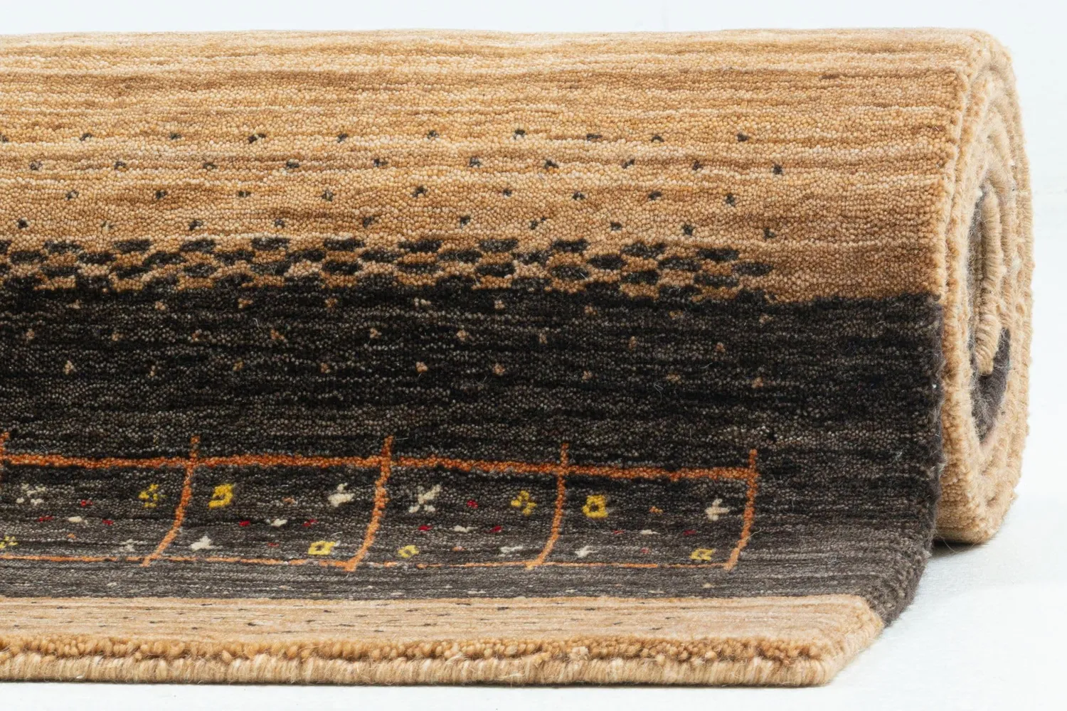 THEKO Lori Dream Gold Teppich 70x140 Hellbraun Schurwolle