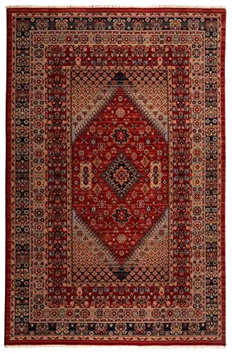THEKO Saharna Wollteppich 60x90cm Rot Neuseeland-Wolle