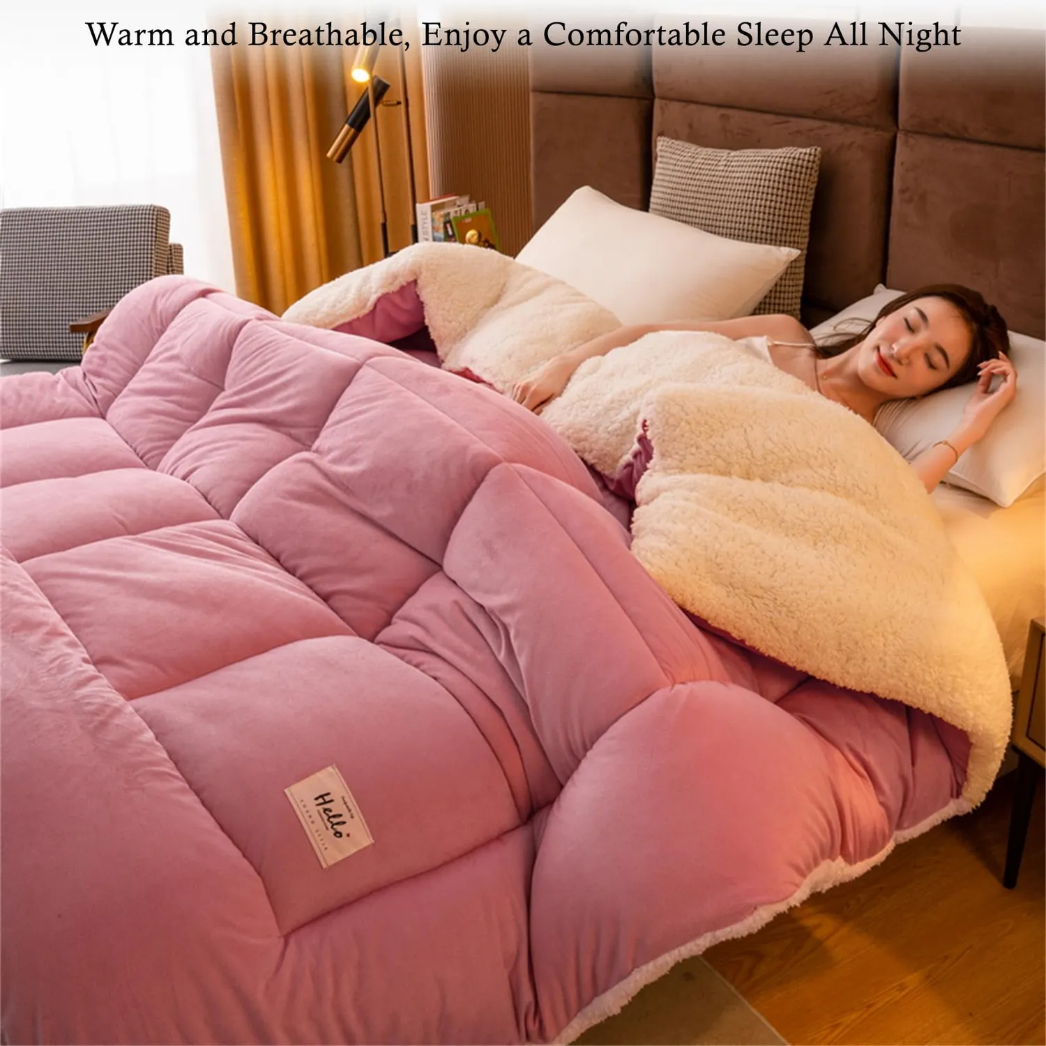 HonunGron Winter Bettdecke 150x200cm Hell Rosa 2,5kg warm