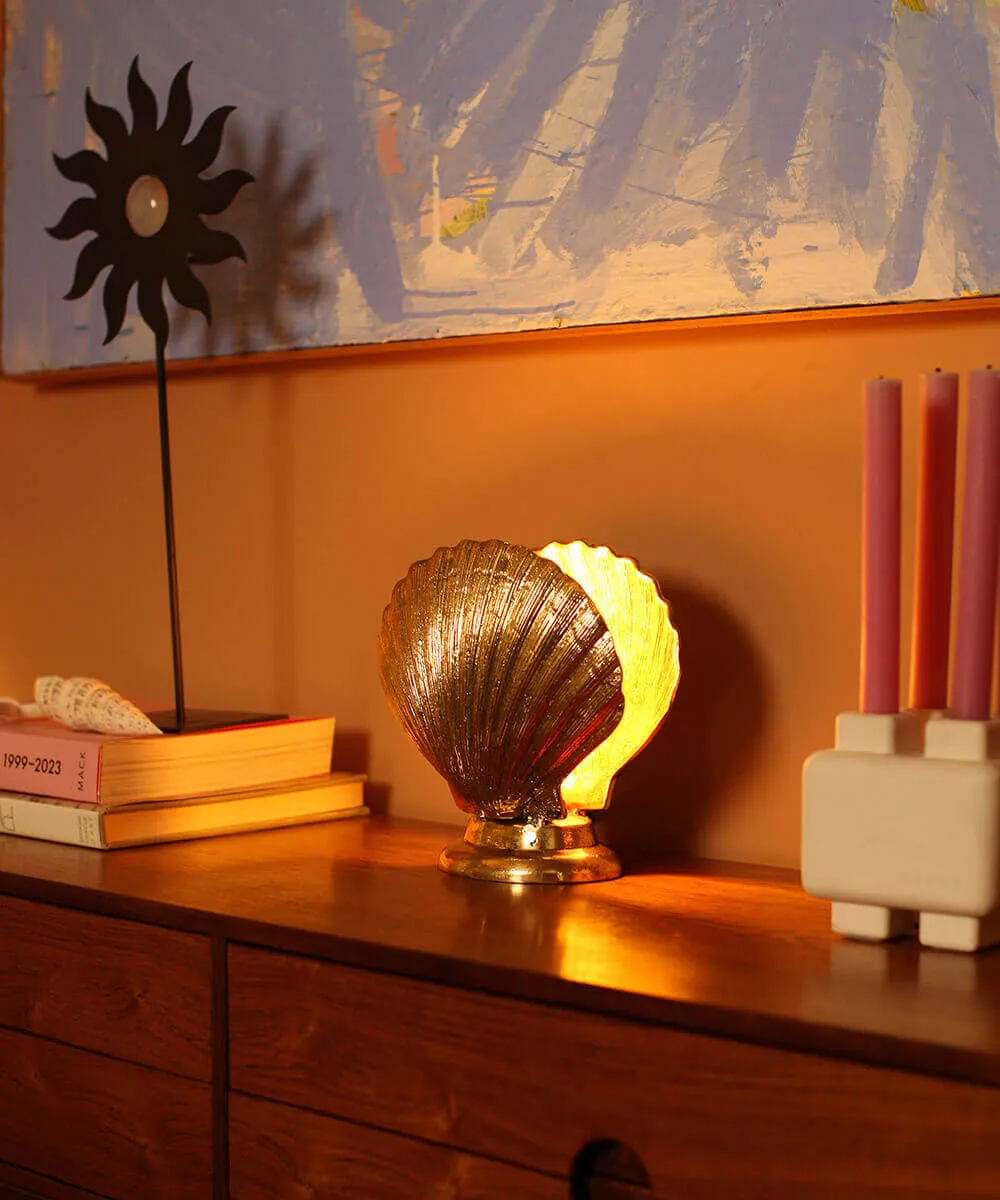 Doing Goods Scarlett Muschel Tischlampe Gold E27