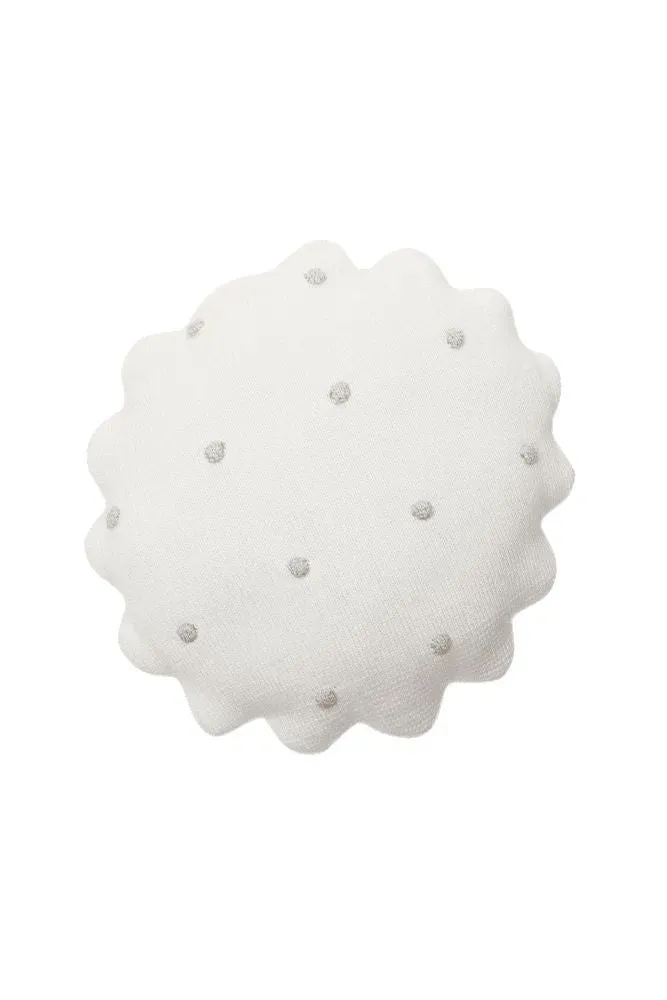Lorena Canals Biscuit Kissen rund 25x25 Ivory gestrickt