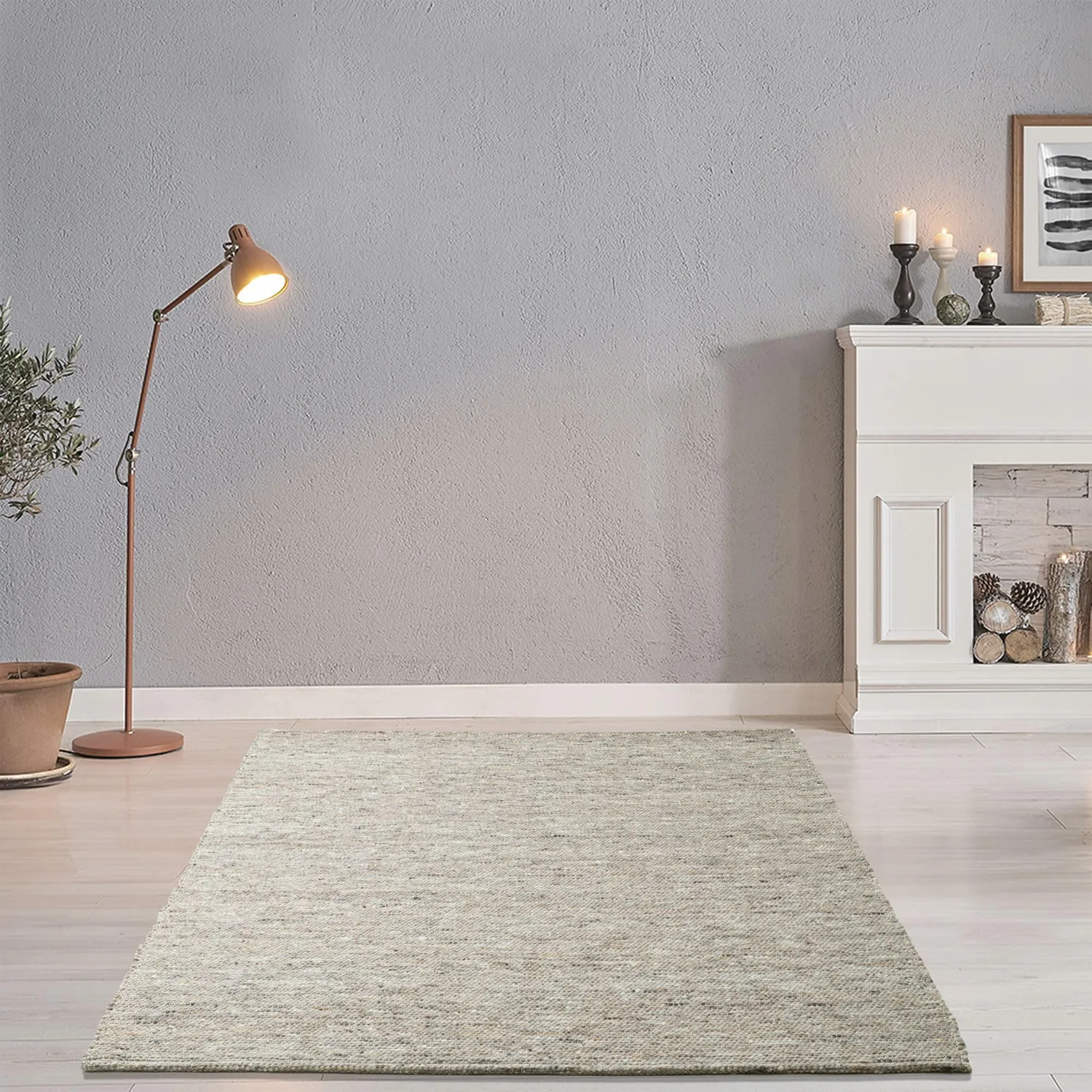THEKO Alpen Wollteppich braun – 100% Schurwolle handgewebt