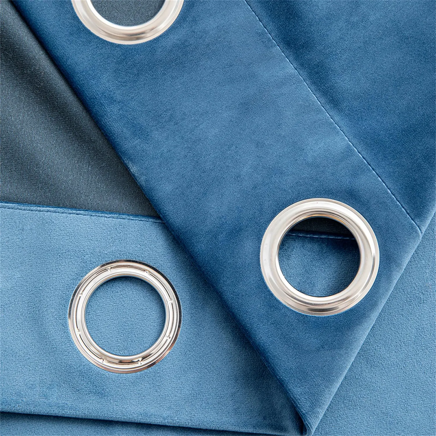 HonunGron Samtvorhang Ösen Blau 175x140 cm 2er-Set