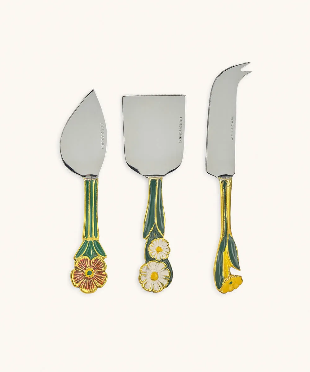 Doing Goods Posy Käsemesserset 3tlg Messing floral