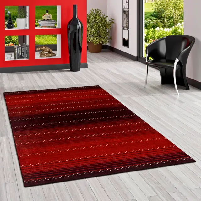THEKO Indo Gabbeh Indira Teppich 140x200 Rot Schurwolle