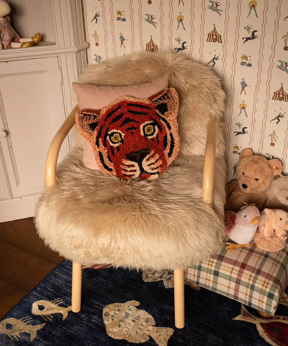Doing Goods Tula Tigerkopf Teppich Wolle Salbei