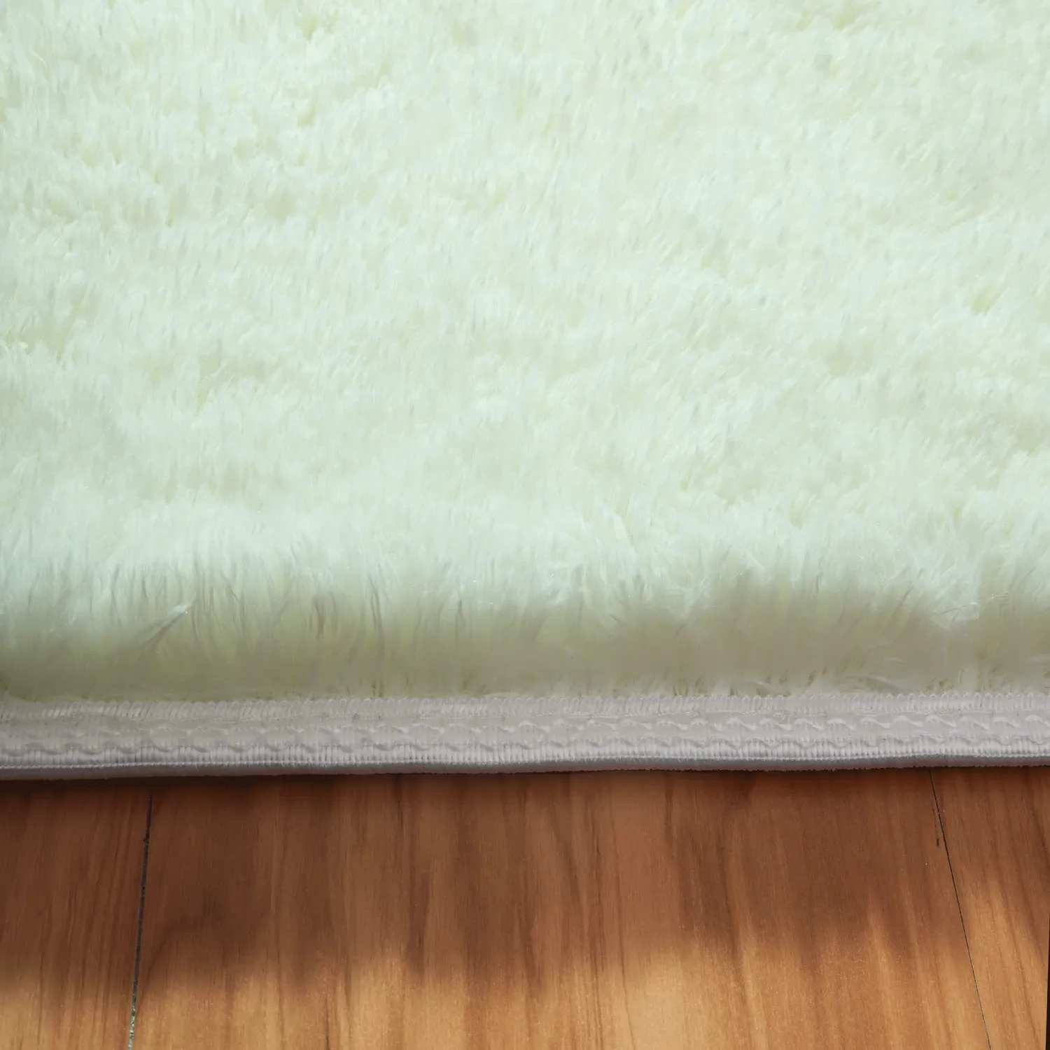 QUANHAO Plüschteppich 80 x 120 cm Weiß Hochflor