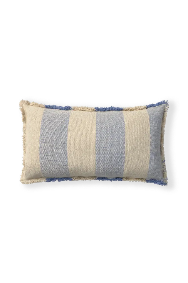 Lorena Canals Lines Blue Kissen 30x50 cm Handweb Blau