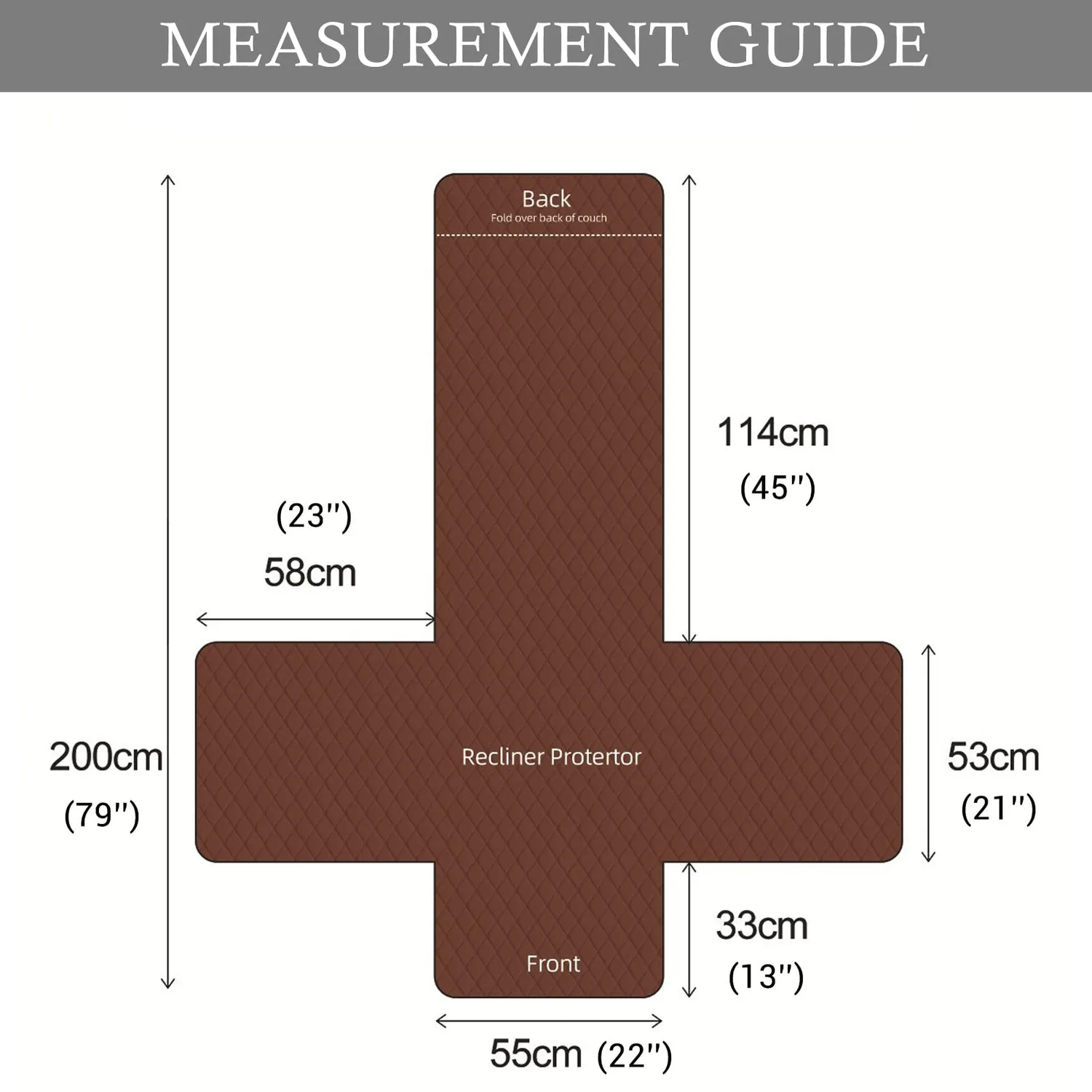 HonunGron Sesselbezug Liegestuhl-Schonbezug Khaki 55x200 wasserdicht