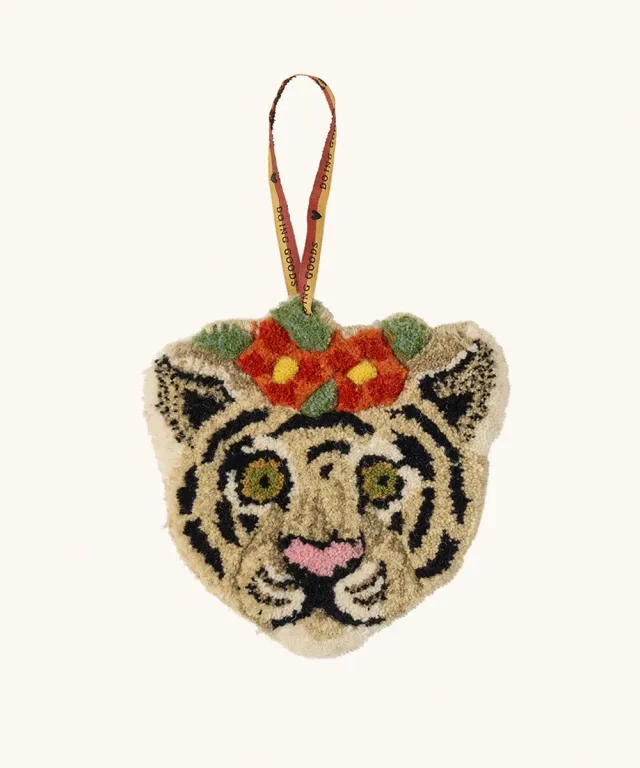 Doing Goods Floral Tigre Blanc Dekoanhänger Weiß Tiger
