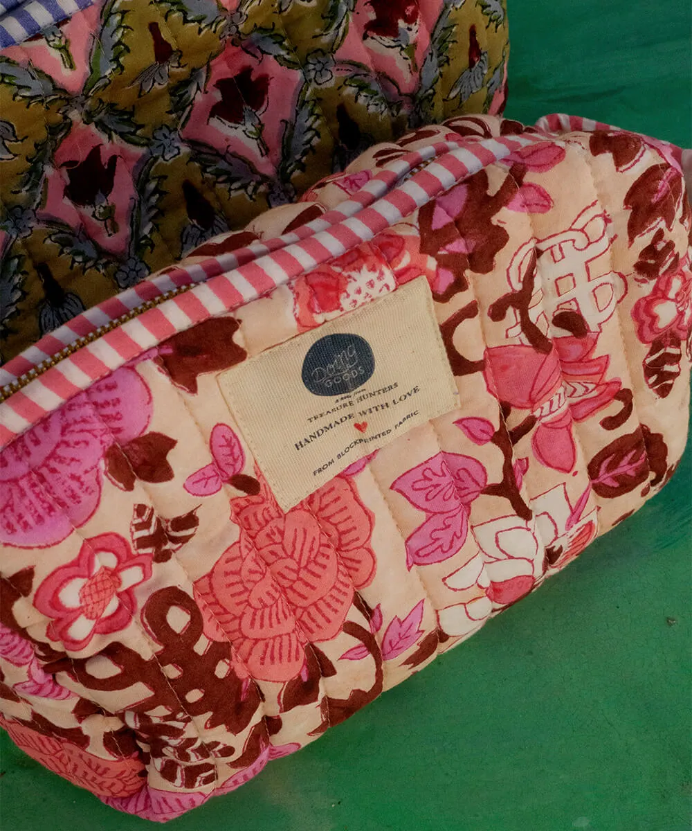 Doing Goods Molly Kosmetiktasche Medium Floral Rosa 20cm