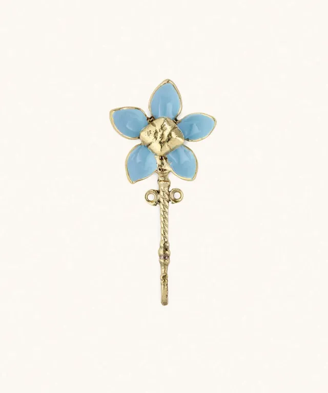 Doing Goods Liv Fleur Wandhaken Hellblau Messing