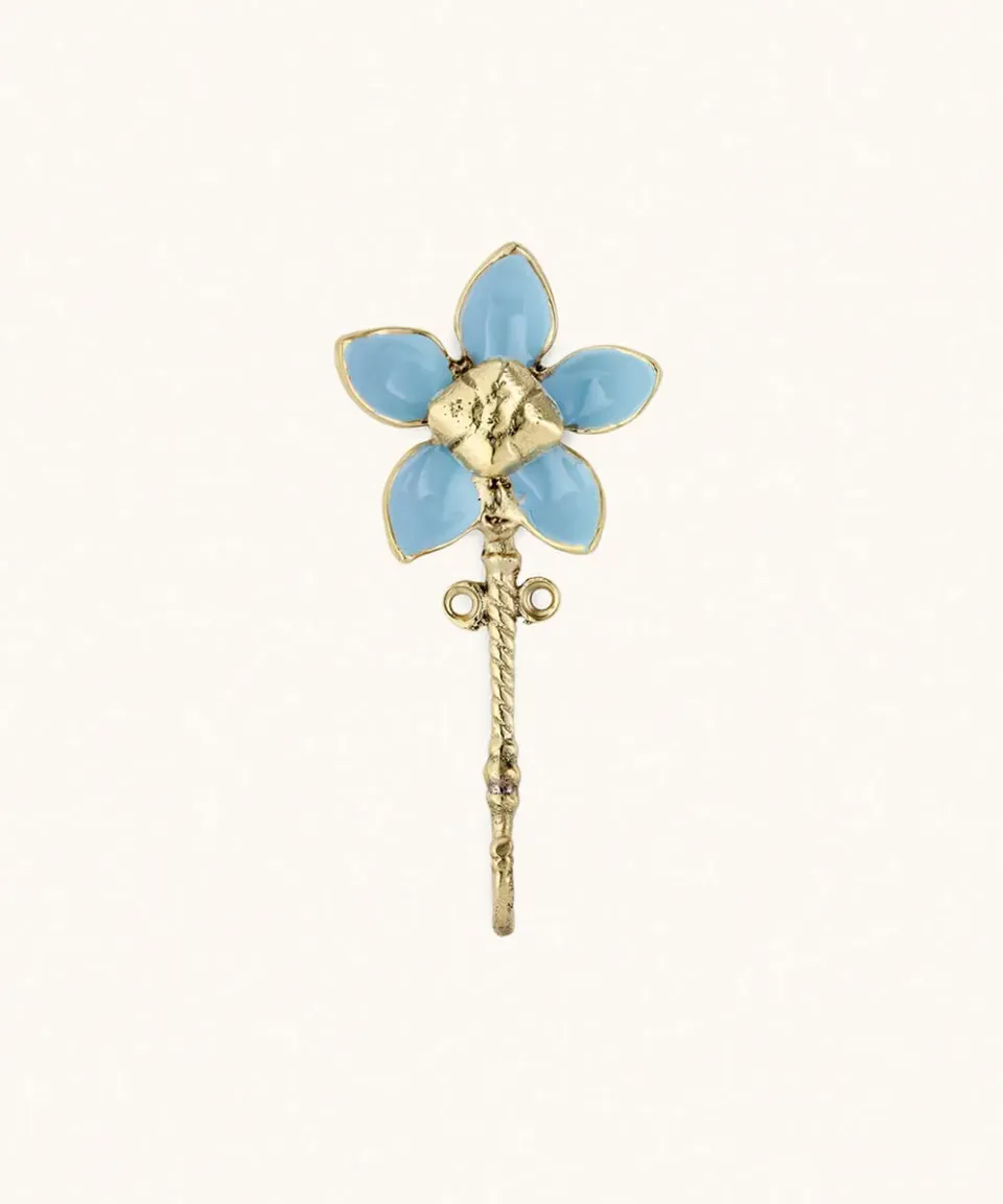Doing Goods Liv Fleur Wandhaken Hellblau Messing