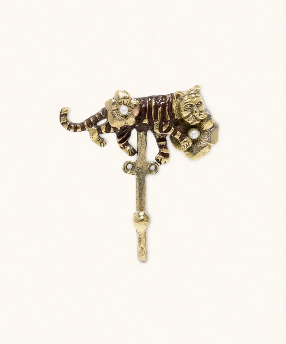 Doing Goods Tigre Lacy Wandhaken 9x9 cm Tiger Gold