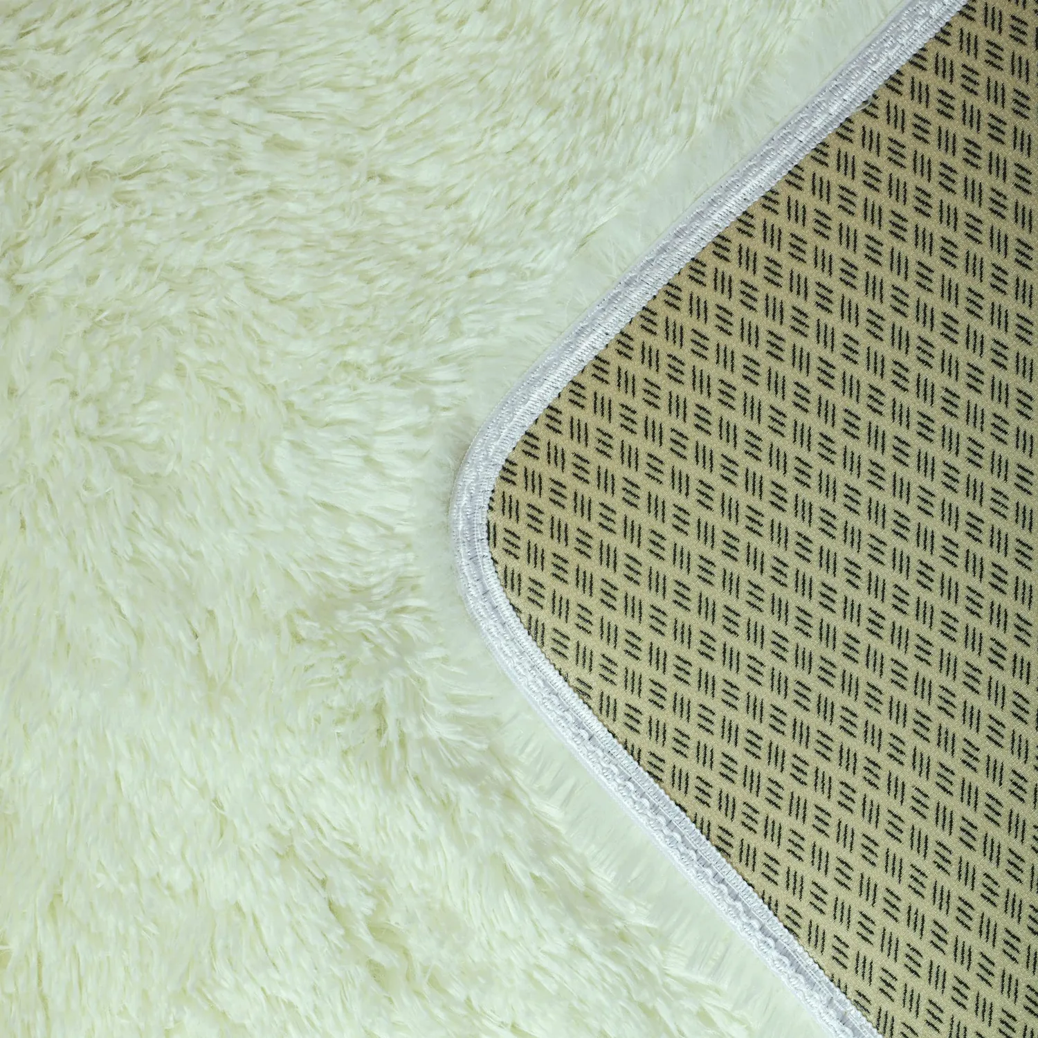 QUANHAO Plüschteppich 80 x 120 cm Weiß Hochflor