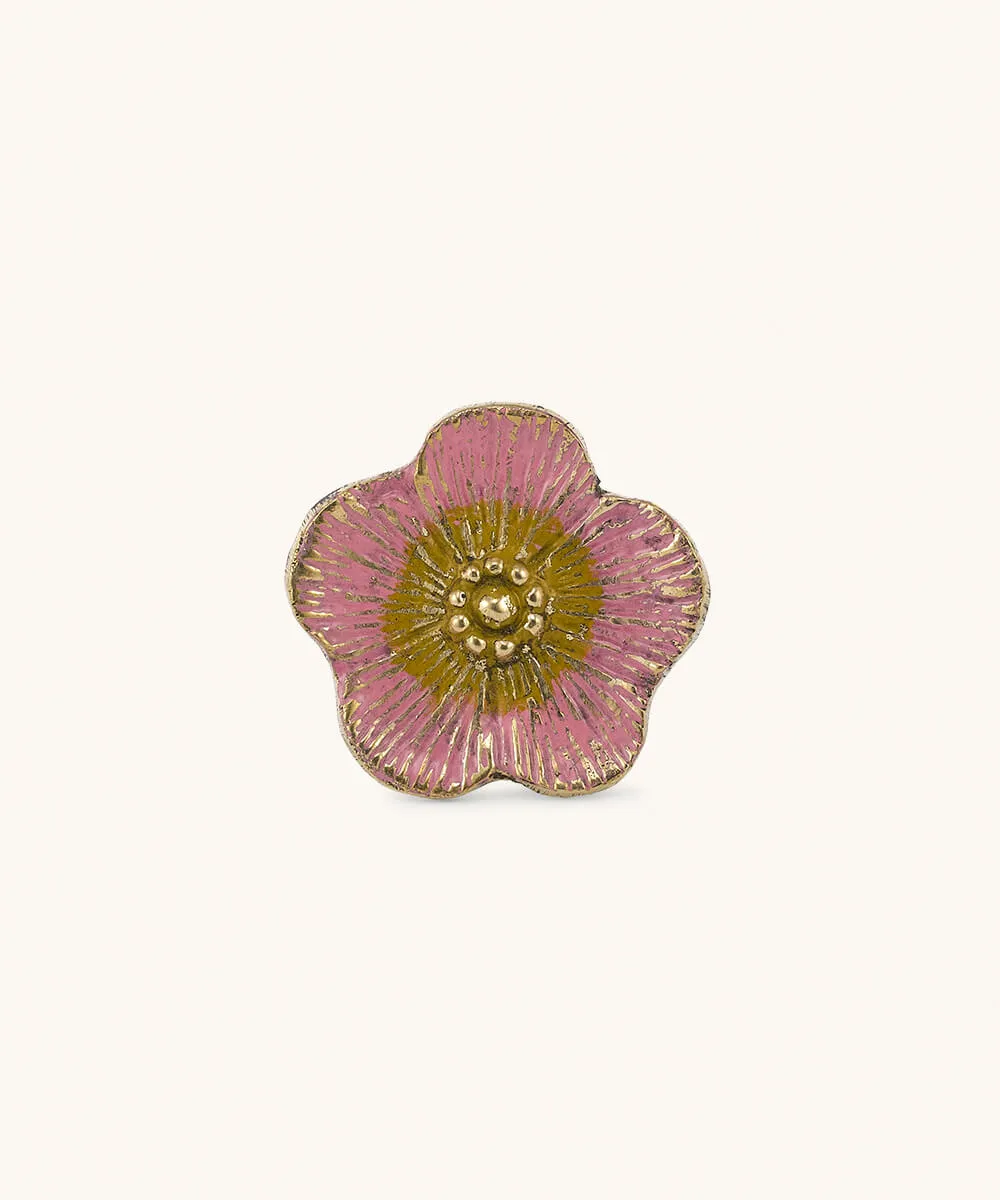 Doing Goods Faye Möbelknopf Blume Rosa Messing