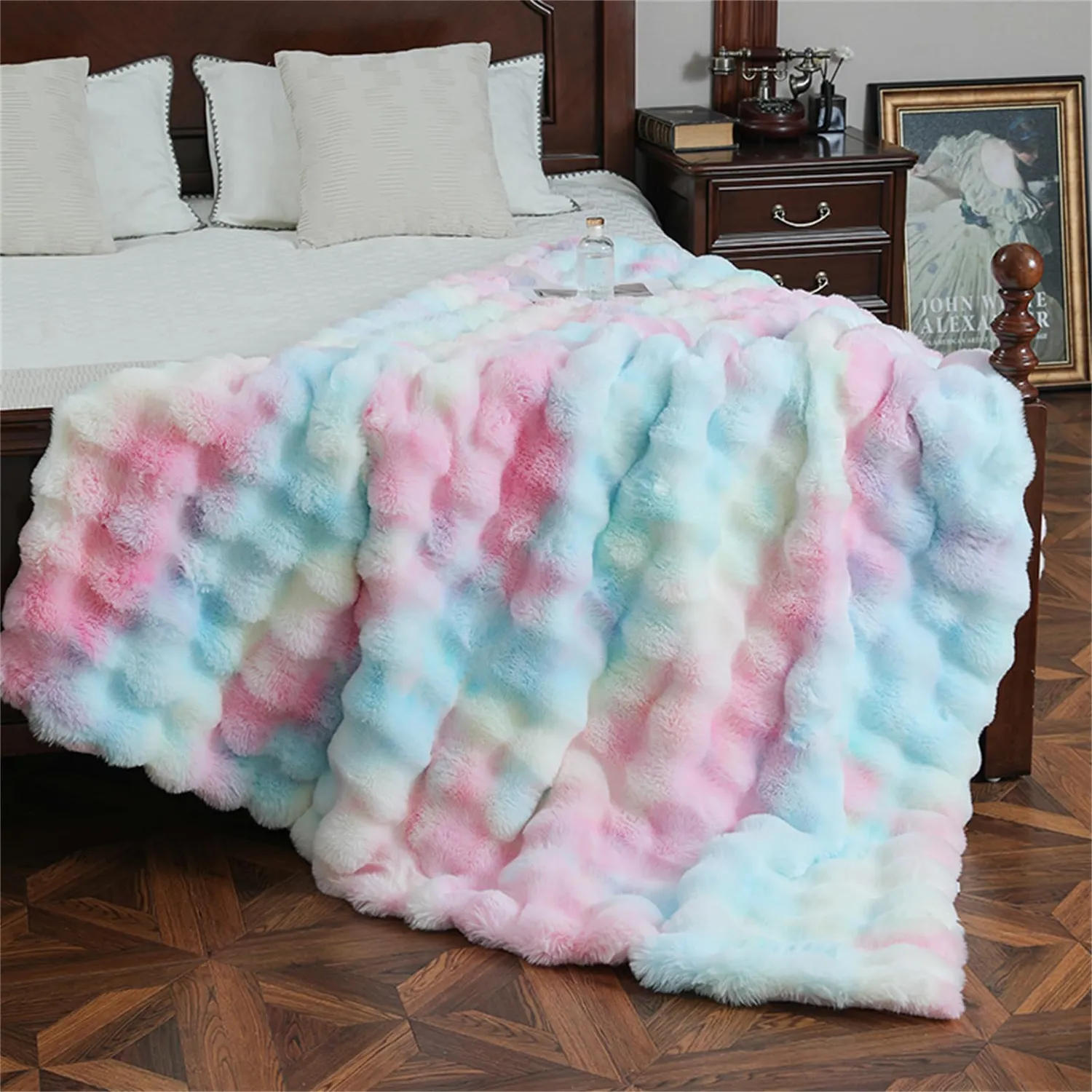 HonunGron Kuscheldecke 100x160cm Mehrfarbig Flauschig