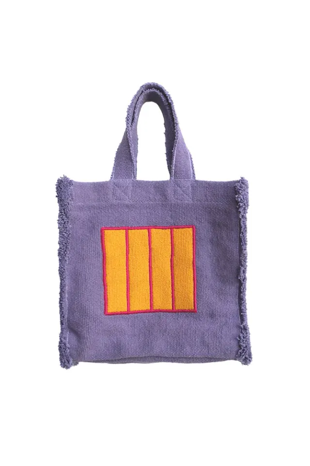 Lorena Canals Purple Cell Stofftasche Lila Baumwolle