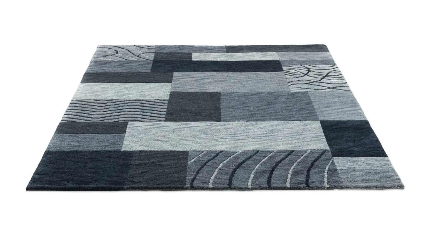THEKO Royal Domas Wollteppich anthrazit 60x90 – Schurwolle