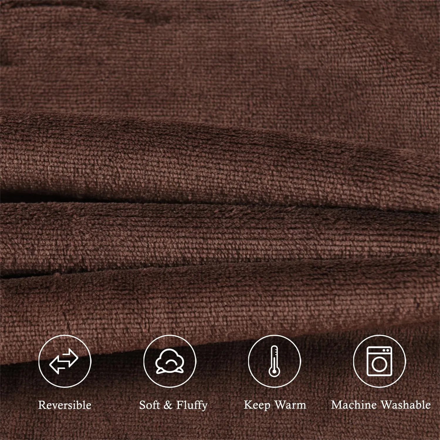 HonunGron Sherpa Fleecedecke 150x200 cm Kaffee