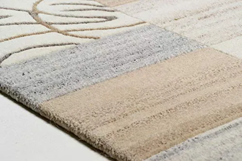 THEKO Royal Natur Teppich 60 x 90 cm Natur Grau Schurwolle