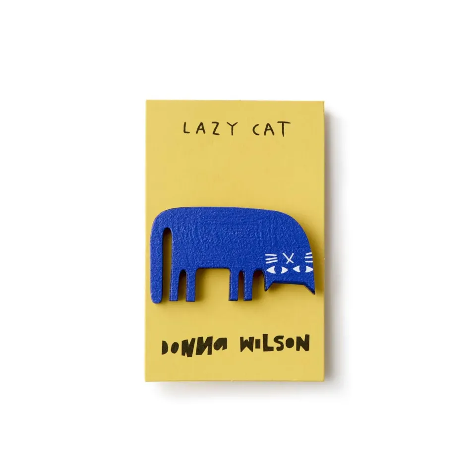 Donna Wilson Lazy Cat Pin Anstecker Holz 4 cm