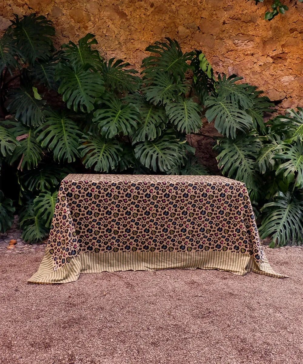 Doing Goods Disco Leopard Tischdecke 160x350 Baumwolle