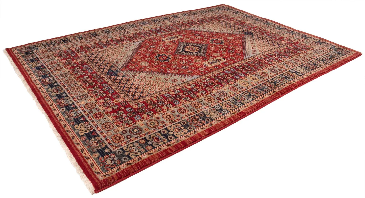 THEKO Saharna Wollteppich 60x90cm Rot Neuseeland-Wolle