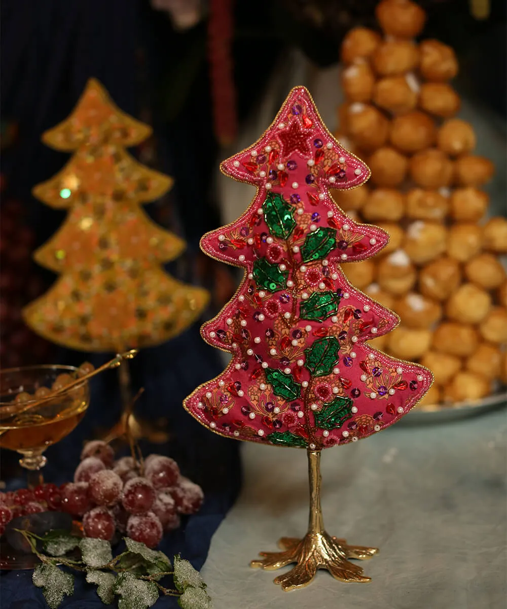 Doing Goods Whimsy Deko-Tannenbaum 30cm Rosa Stoff