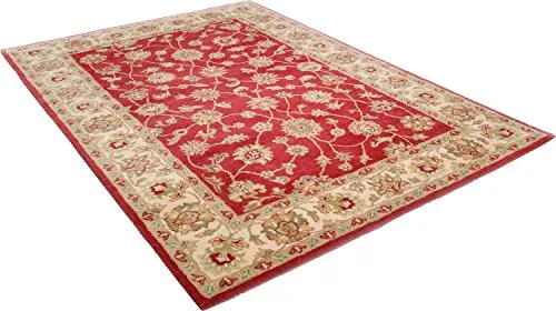THEKO Royal Ziegler Teppich Rot Cream 70x140 Wolle