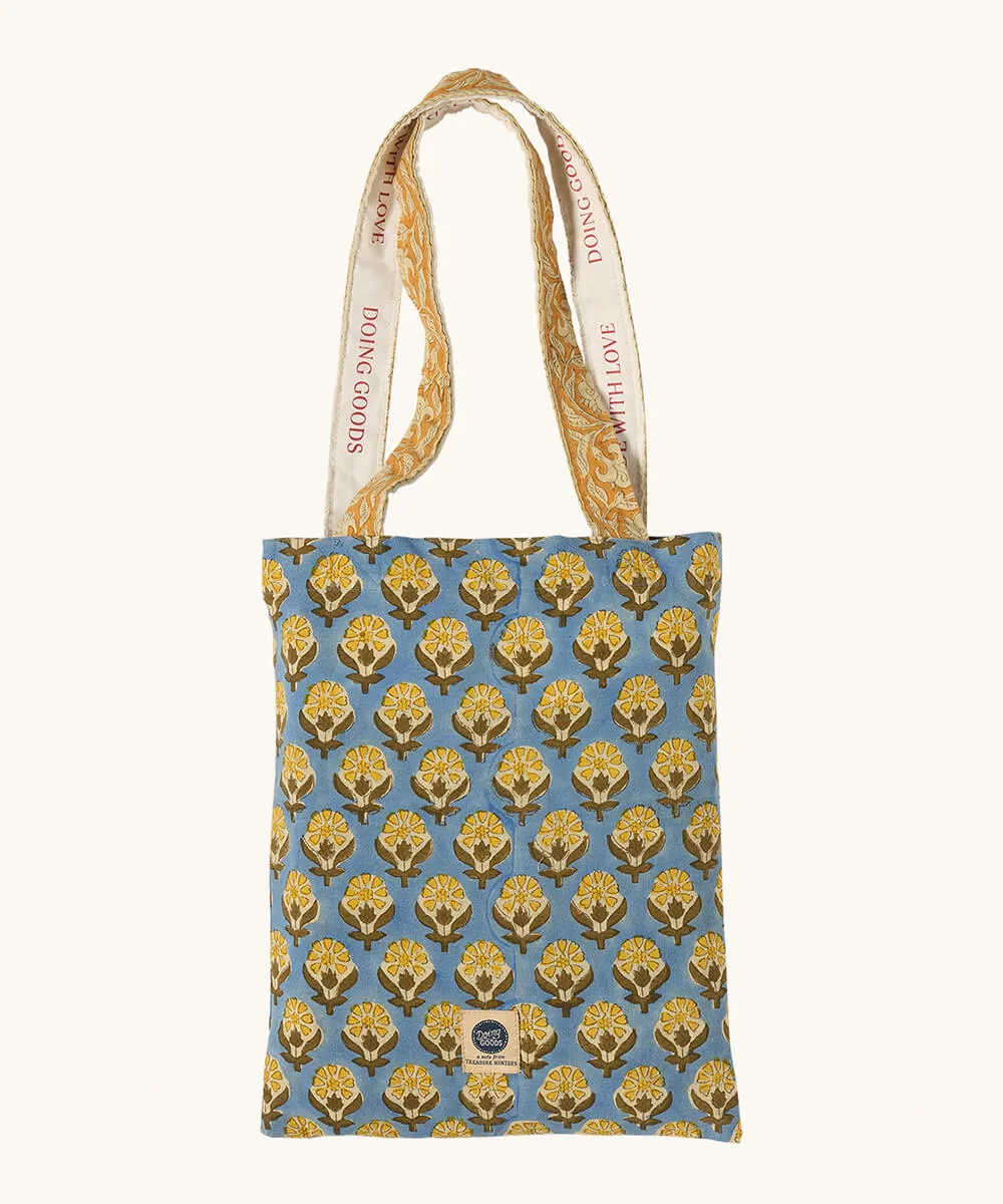 Doing Goods Emma Blau Double Baumwolldecke mit Tasche