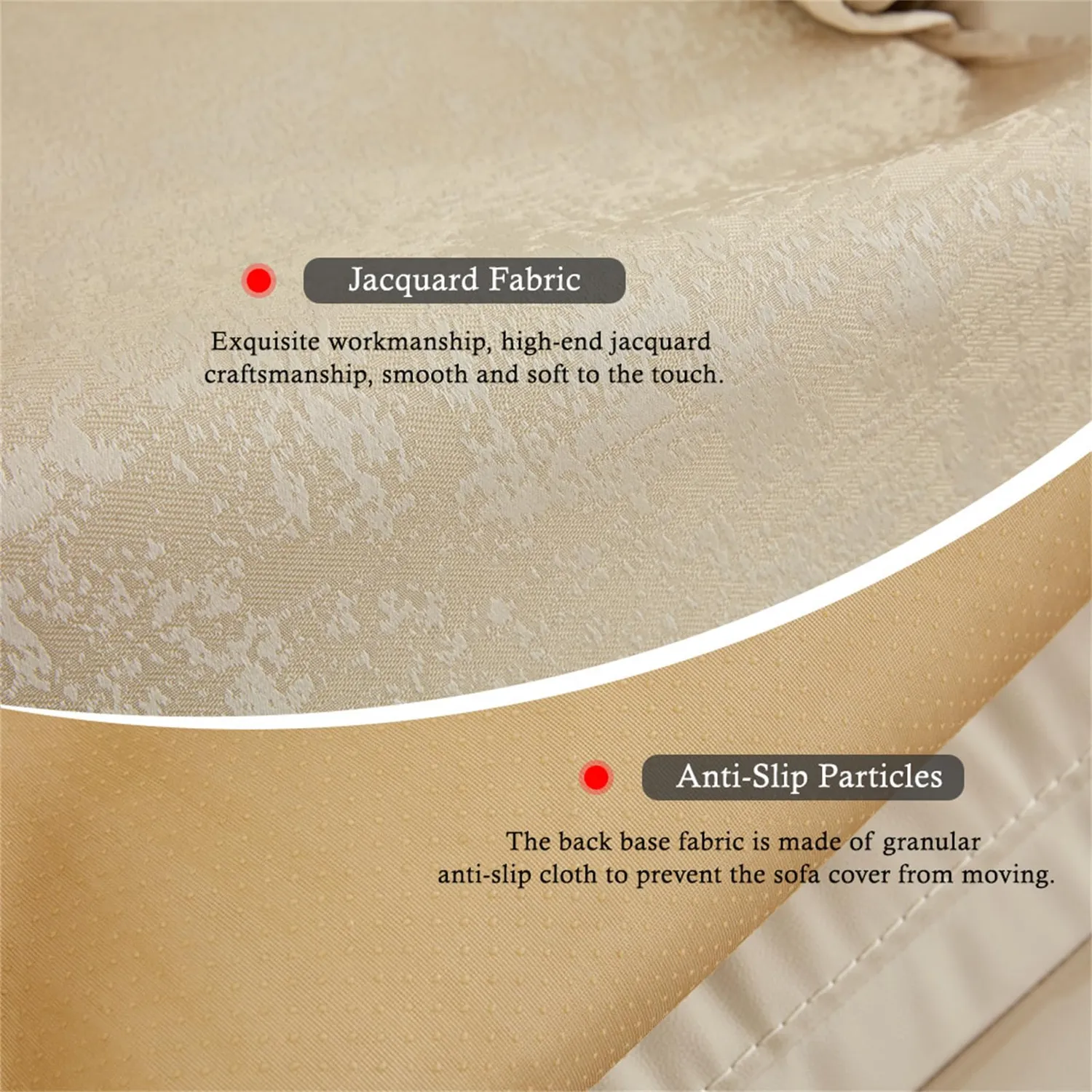 HonunGron Sesselschoner Jacquard Beige Stretch waschbar