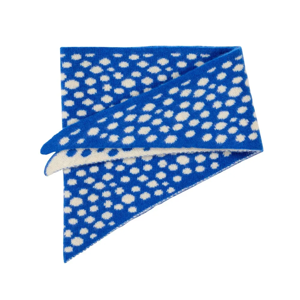 Donna Wilson Blue Spotty Halstuch Wolle 100x27