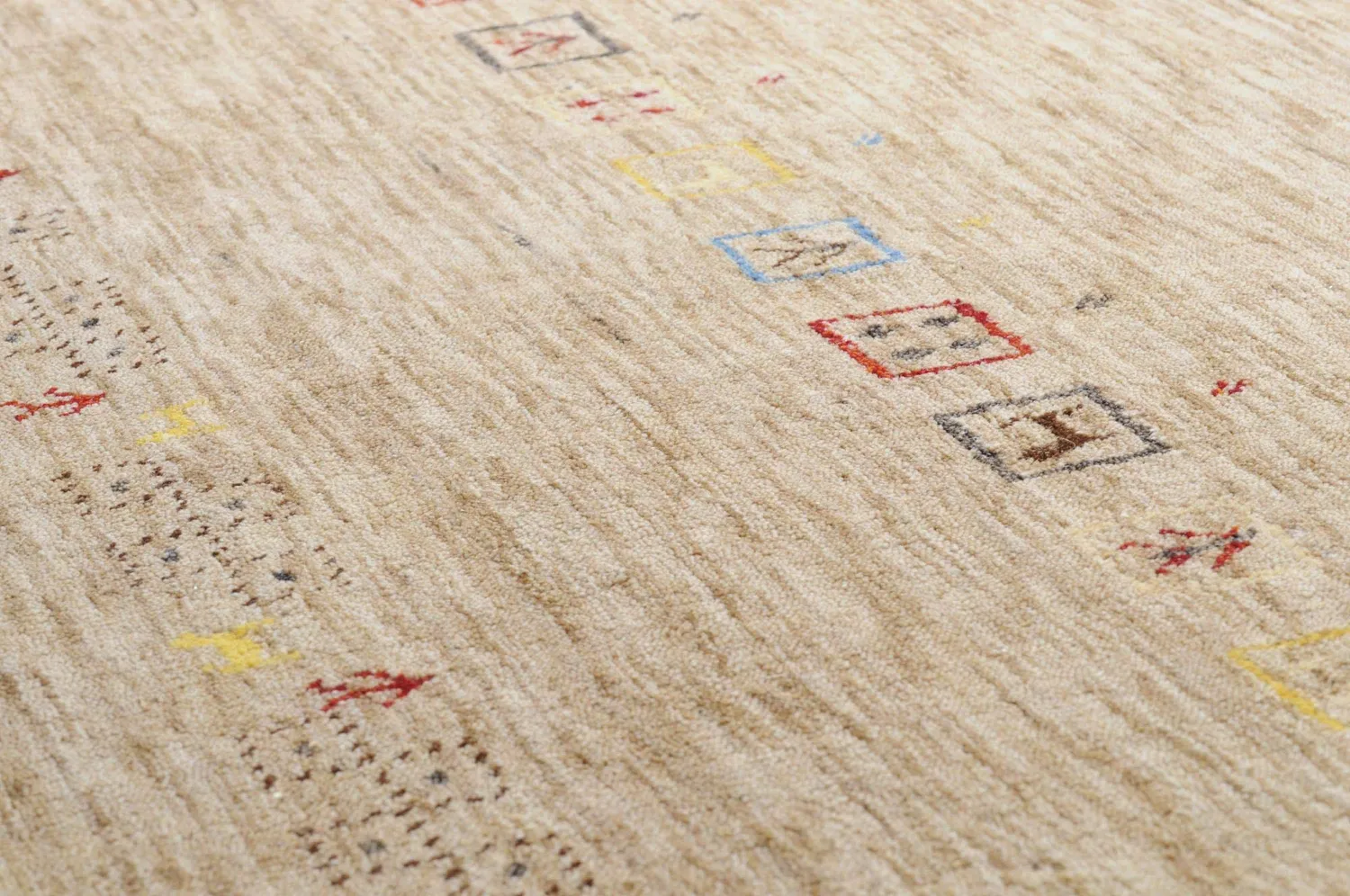 THEKO Lori Dream Gold Gabbeh 60x90 Steingrau Schurwolle