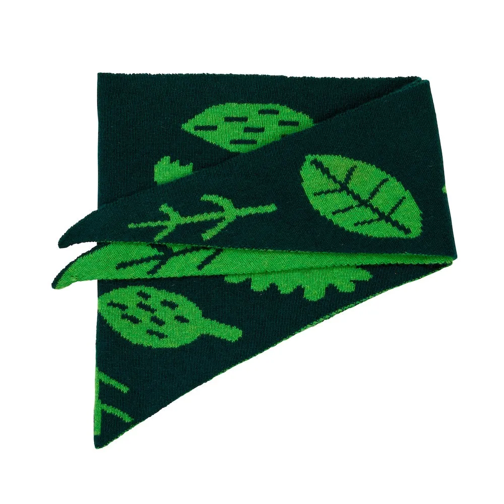 Donna Wilson Green Sprig Halstuch Lammwolle 103 cm