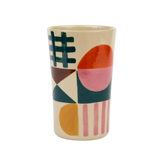 Donna Wilson Glypha Vase Steingut 21 cm handbemalt