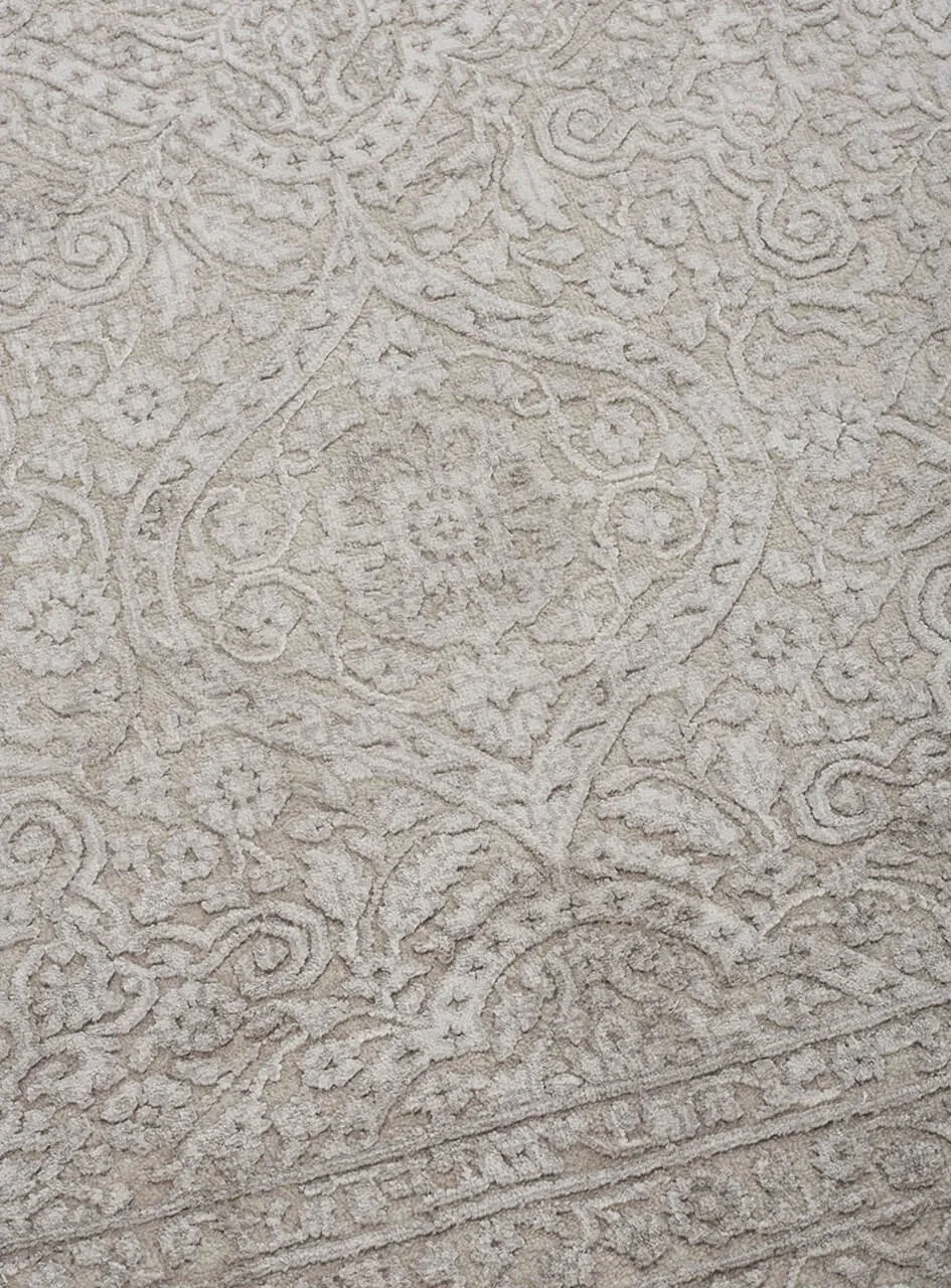 Amini Bellagio Alabaster Teppich 400x300 Viskose handgeknüpft