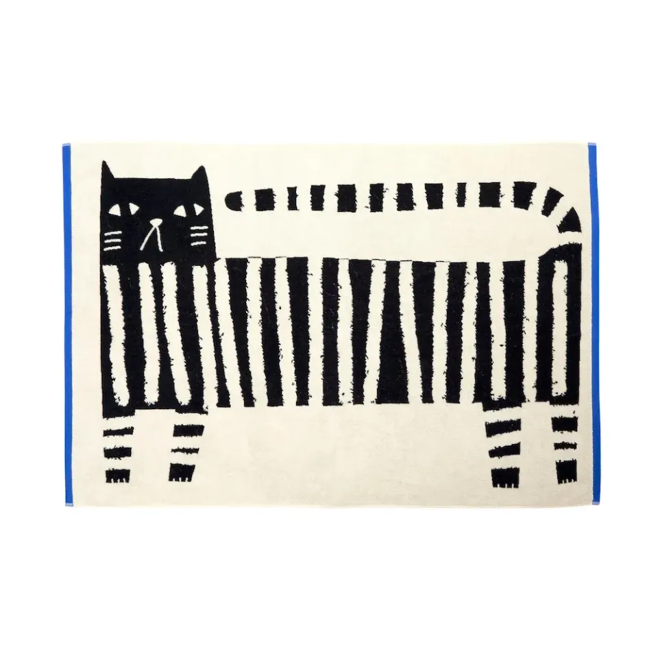 Donna Wilson Lazy Cat XL Badetuch 100x150 Baumwolle