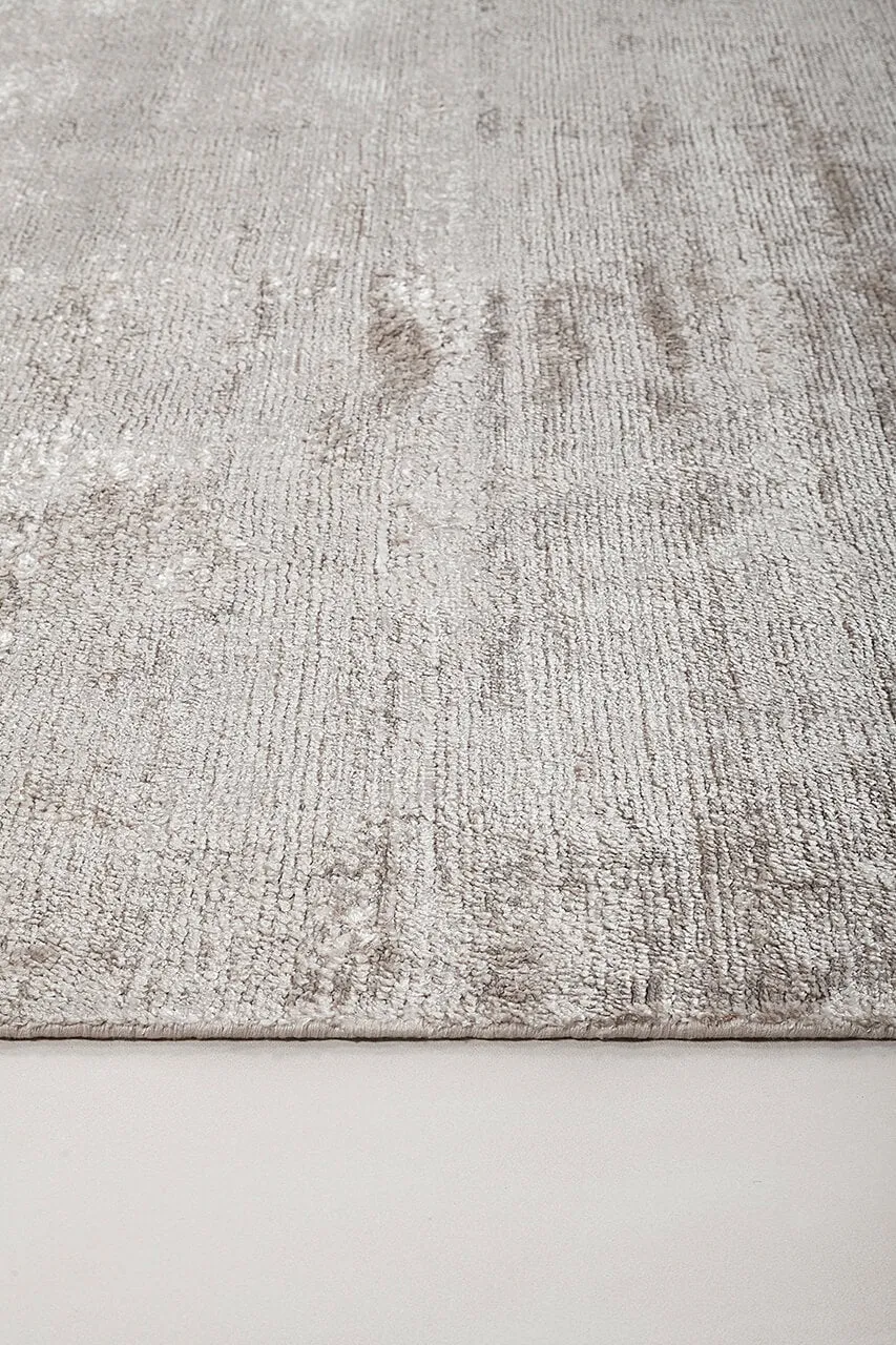 Amini Aura Teppich Grau 250x200 Bananenseide