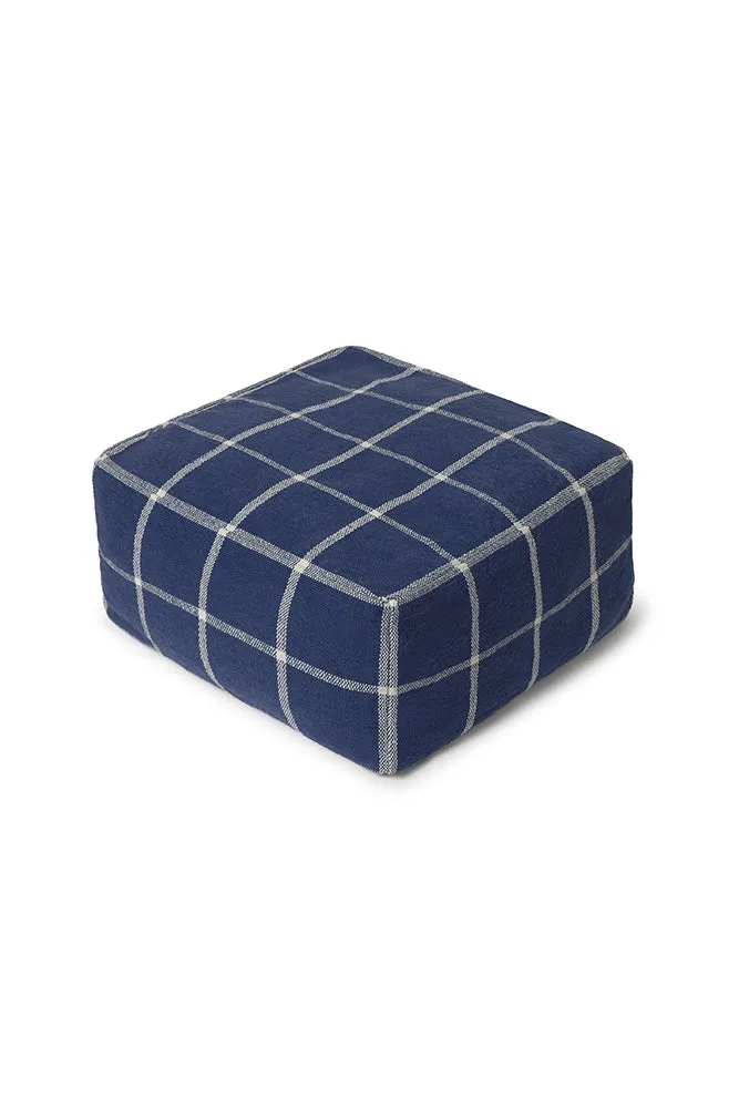 Lorena Canals Geo Block Pouf 45x45 Navy Blue Bauhaus