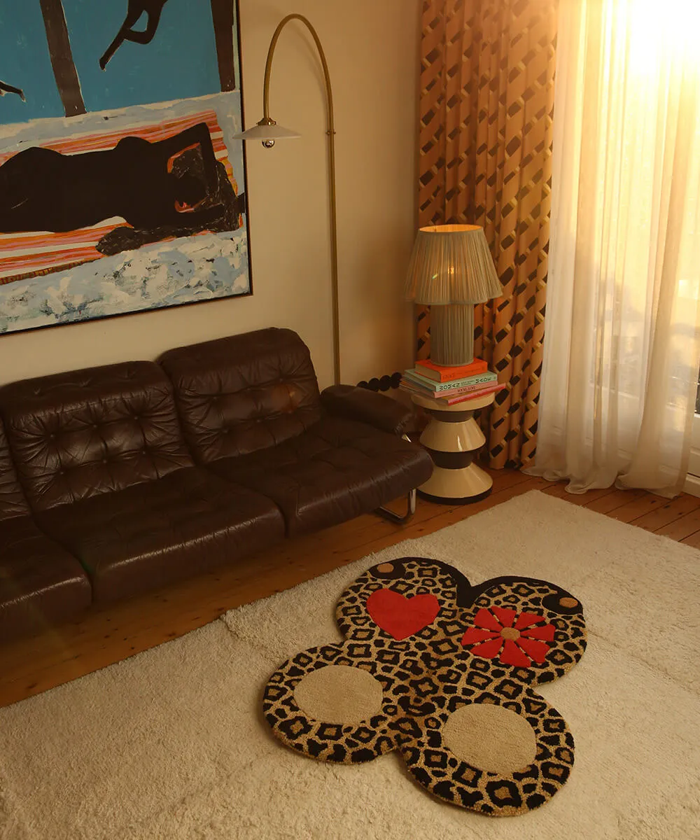 Doing Goods Loony Leopard Teppich Gross 105x85 Wolle