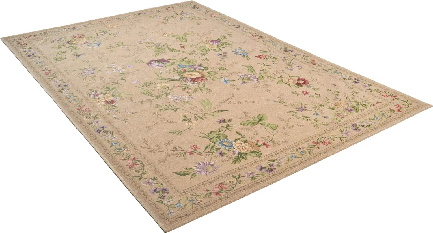 THEKO Flomi Teppich 60x90 cm Beige Floral flach