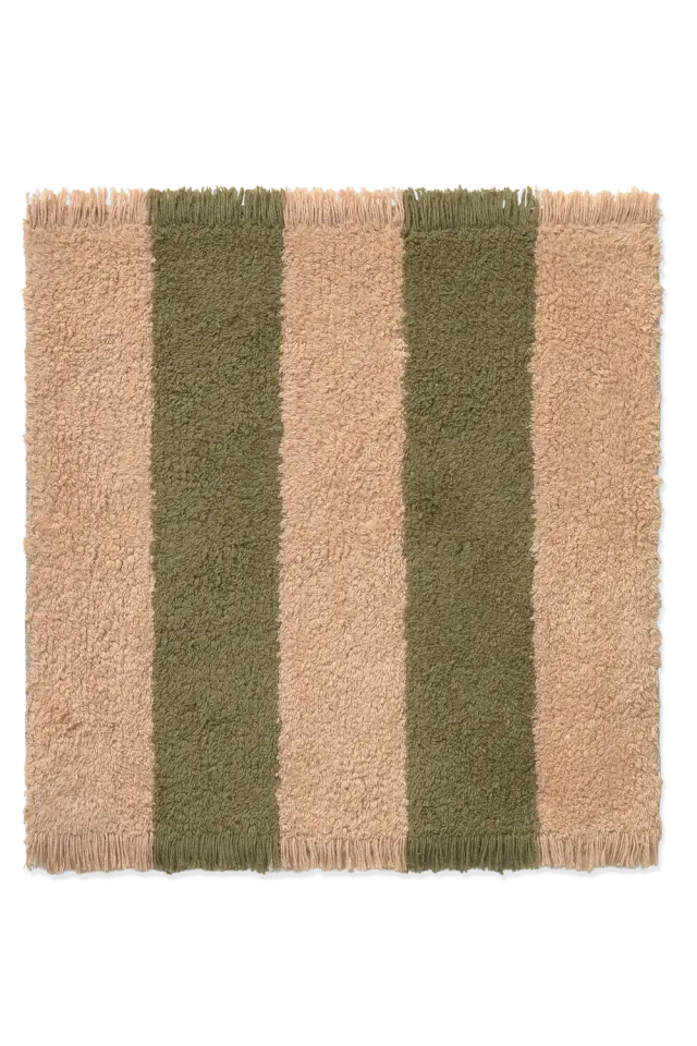 Lorena Canals Cabana Lines Stoffmuster Rose Kaki Baumwolle