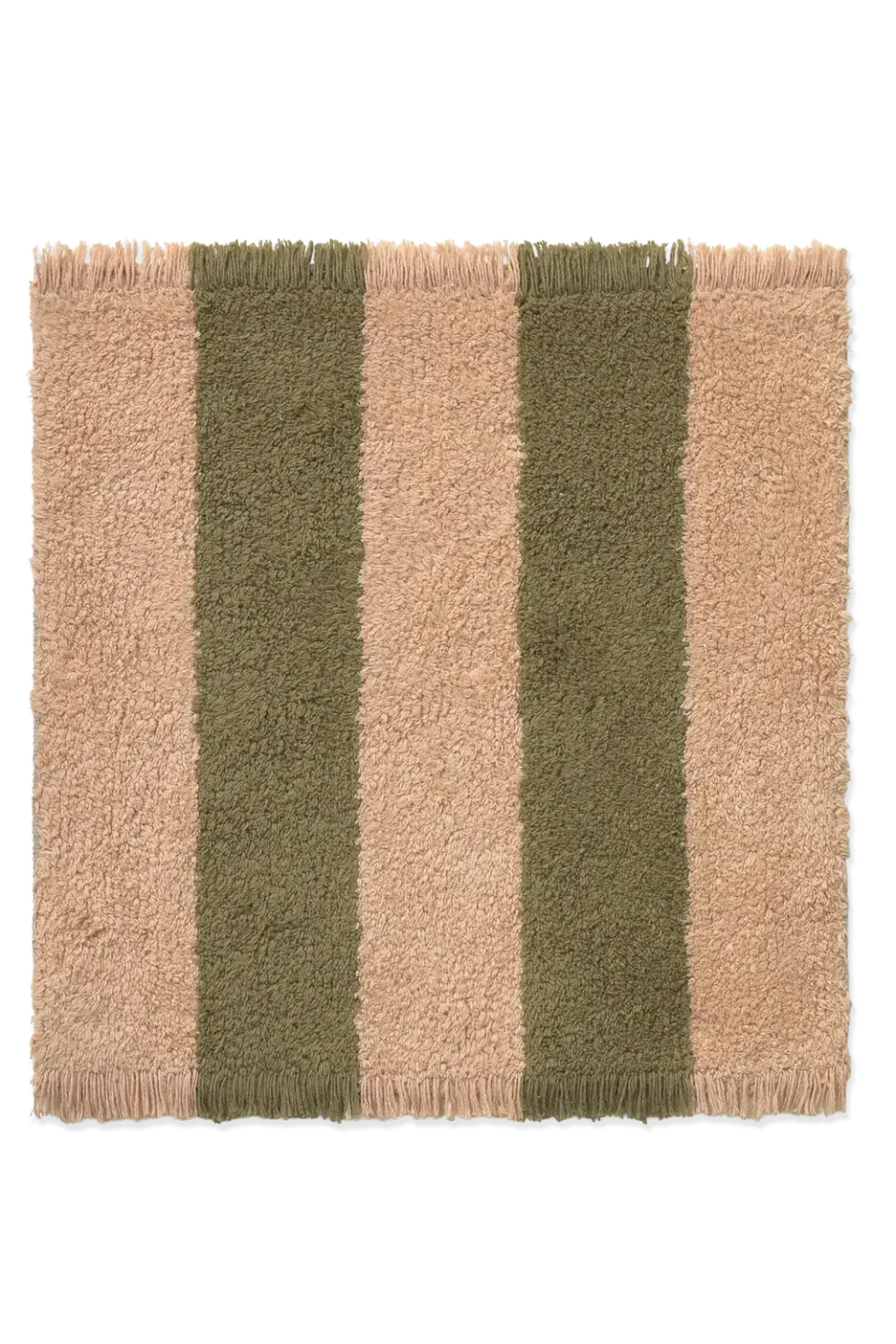 Lorena Canals Cabana Lines Stoffmuster Rose Kaki Baumwolle