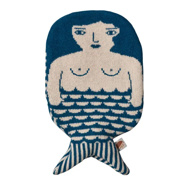 Donna Wilson Mermaid Wärmflasche Blau Wolle 36cm